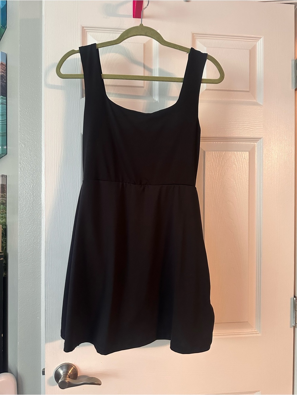 Classic Black Sleeveless Fit-and-Flare SHEIN Dress with shorts built in